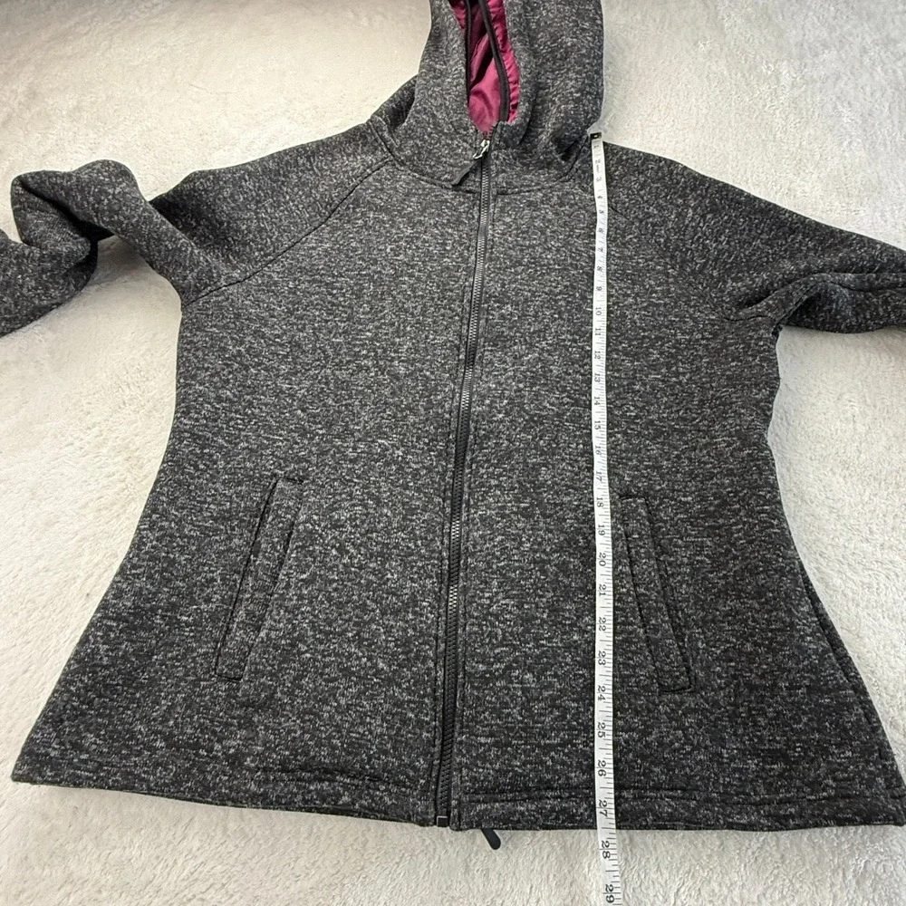 Xersion Full‎ Zip Fleece Hoodie Jacket Womens XL Gray Quilted Lined Gorpcore XL